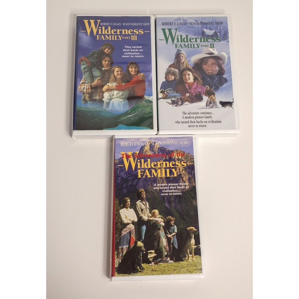 The Adventures of The Wilderness Family Trilogy 1 2 3 VHS Clamshell Lot of 3